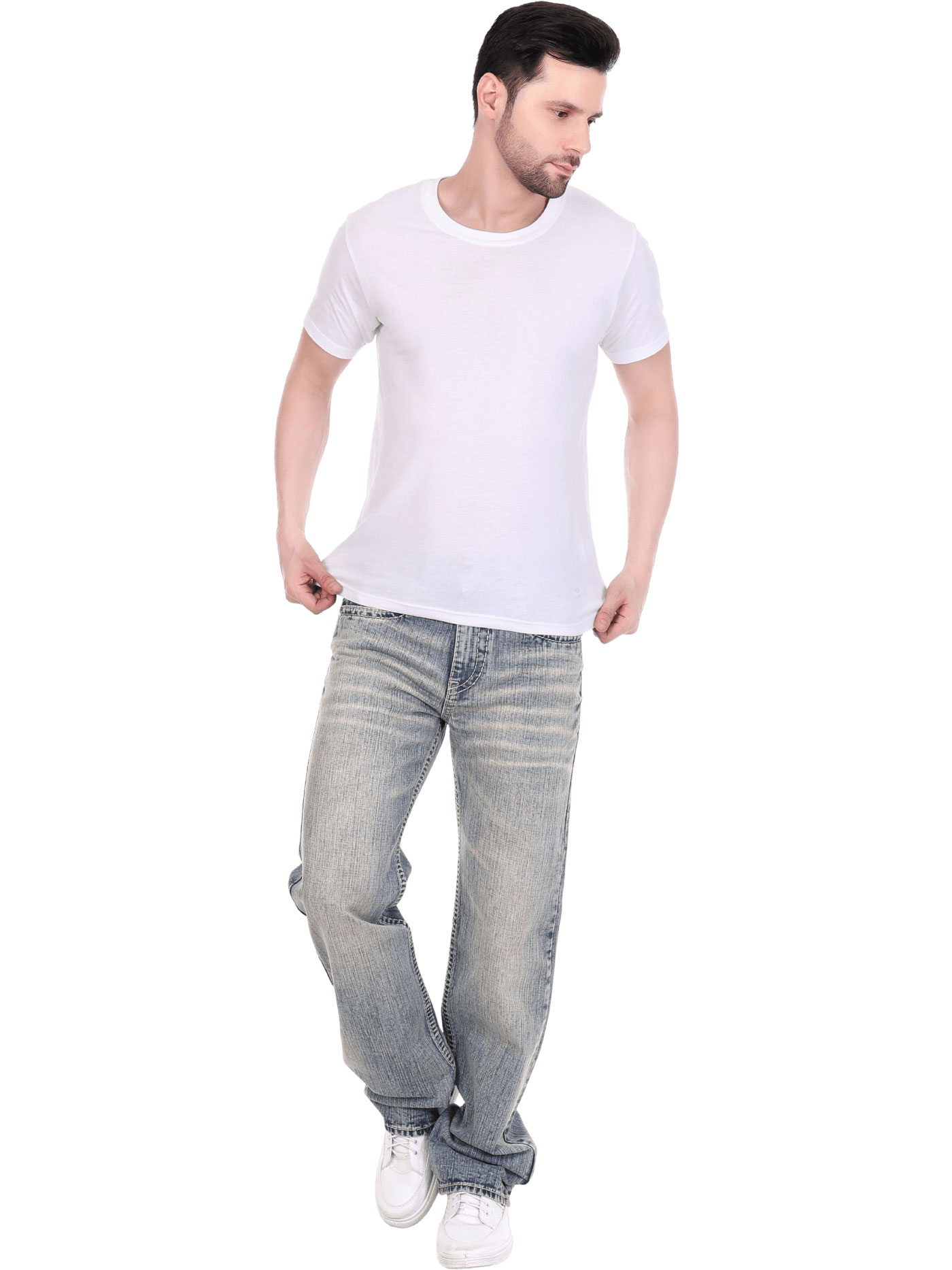 Premium Straight Fit Jeans for Men in Blue and Black by Idiot Boy Jeans